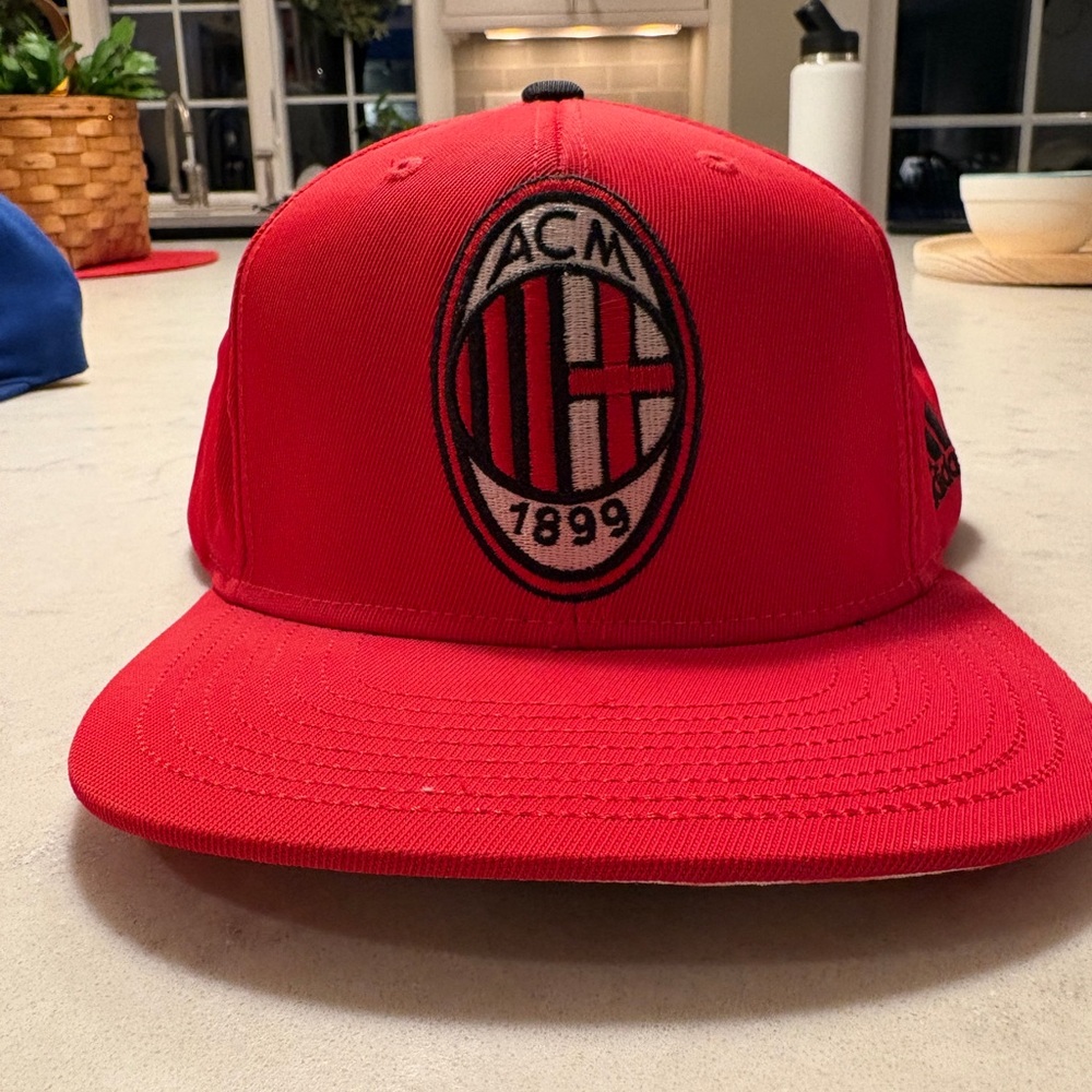 AC Milan emblem Adidas Red and Black Cap